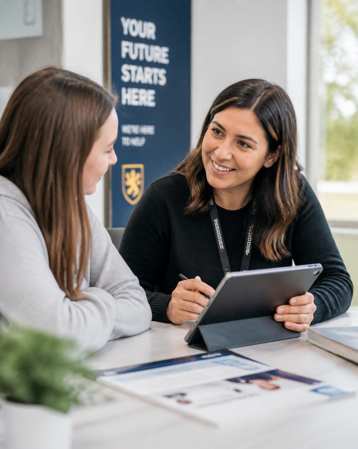 PSC advisor supporting a student